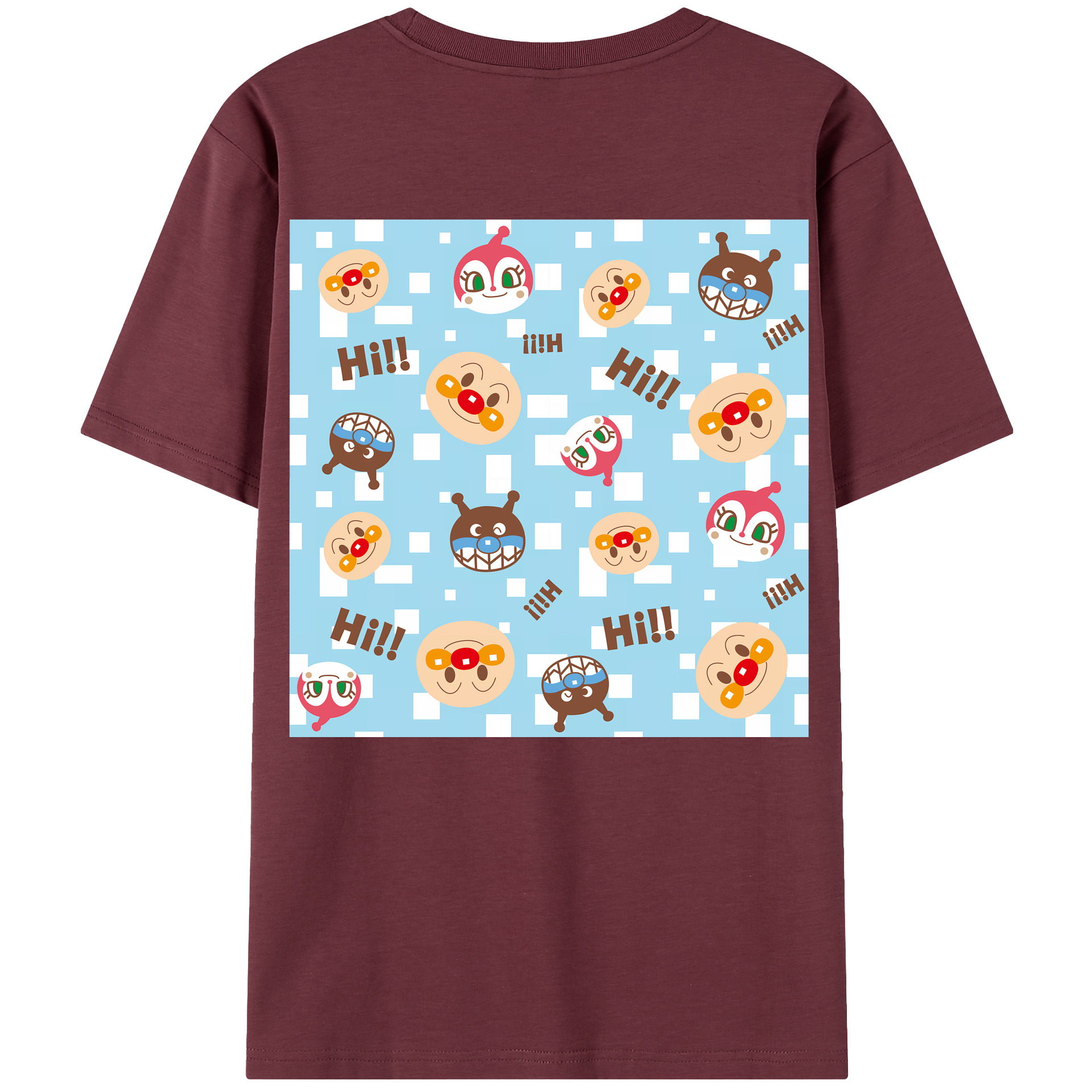 （画像用） アンパンマン Anpanman 綿100％半袖Tシャツ（背面プリント）